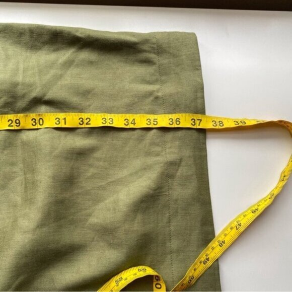 Blukey Tunic Dress Woman Large Green Linen Blend Pocket Oversized Coastal Resort - Picture 13 of 14